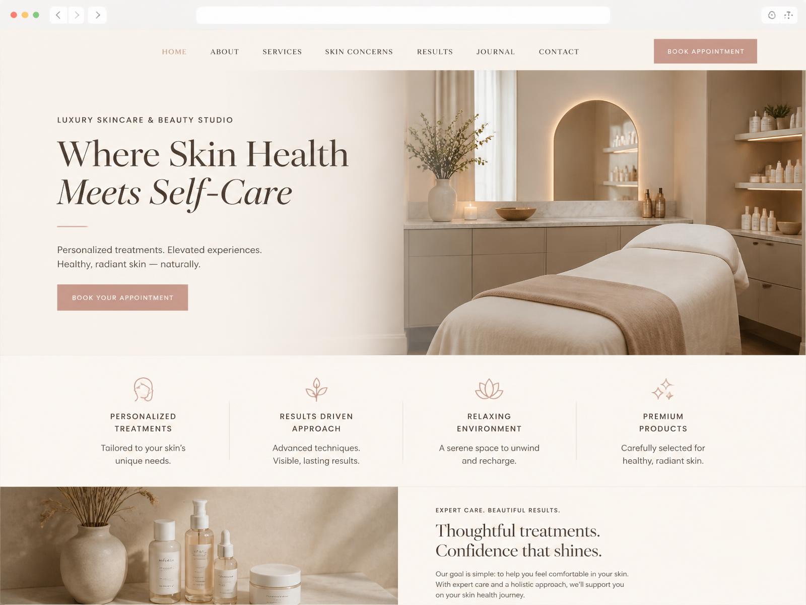 Beauty Shop website design